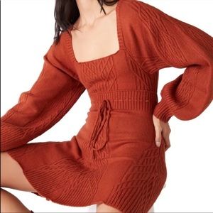NWT Free People Emmaline Mini Sweater Dress